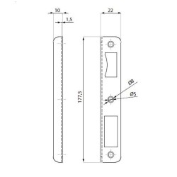 FR-PL70R SSS - Strike plate for vertical lock TGL70R (right)