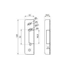 FR-PEL SSS - Strike plate for TGE65-R and TGE65-S