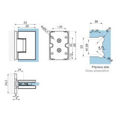 TGAH801CP BL - Adjustable hinge glass to wall 90° TGAH801CP BL - Adjustable hinge glass to wall 90°