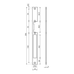 FR-PL70EL SSS - Long strike plate for TGE65-R and TGE65-S
