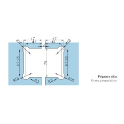 TGAH902 SSS - Adjustable hinge, spring load mechanism (glass to glass), 180° TGAH902 SSS - Adjustable hinge, spring load mechanism (glass to glass), 180°