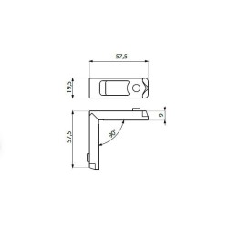 FR-C-BRACKET - Die-cast aluminium corner joint with spring load buttons for frame profile FRH FR-C-BRACKET - Die-cast aluminium corner joint with spring load buttons for frame profile FRH