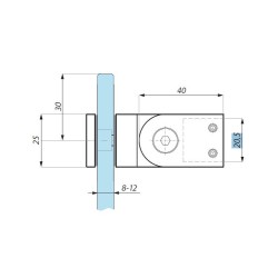 SHC06GBA PC - Connector to rectangular bar glass installation SHC06GBA PC - Connector to rectangular bar glass installation