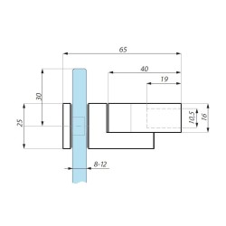 SHC06GBA PC - Connector to rectangular bar glass installation SHC06GBA PC - Connector to rectangular bar glass installation