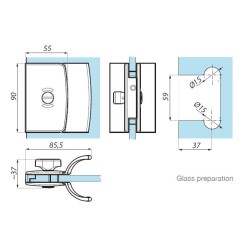 TGLI70H PC - Bathroom lock with vacant / engaged indicator and lever handle TGLI70H PC - Bathroom lock with vacant / engaged indicator and lever handle