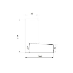 BAL-FN-EC-L RAL 9006 - End cap for balustrade profile BAL-DN - left BAL-FN-EC-L RAL 9006 - End cap for balustrade profile BAL-DN - left