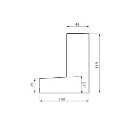 BAL-FN-EC-R RAL 9006 - End cap for balustrade profile BAL-DN - right BAL-FN-EC-R RAL 9006 - End cap for balustrade profile BAL-DN - right