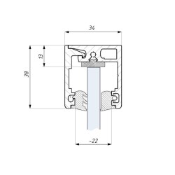 FCM38 NA - Snap-on aluminium profile for fixed panels FCM38 NA - Snap-on aluminium profile for fixed panels