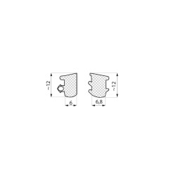 FCM38RS-SET08 BL - SET: fixed seal uniseal + wedge seal for 8 mm glass FCM38RS-SET08 BL - SET: fixed seal uniseal + wedge seal for 8 mm glass
