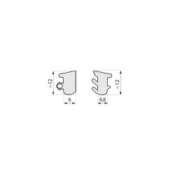 FCM38RS-SET10 BL - SET: fixed seal uniseal + wedge seal for 10 mm glass FCM38RS-SET10 BL - SET: fixed seal uniseal + wedge seal for 10 mm glass