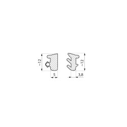 FCM38RS-SET12 GR - SET: fixed seal uniseal + wedge seal for 12 mm glass FCM38RS-SET12 GR - SET: fixed seal uniseal + wedge seal for 12 mm glass