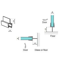 NLO-KP-2904-8-2,5 - Gasket for glass 180º 8 mm NLO-KP-2904-8-2,5 - Gasket for glass 180º 8 mm