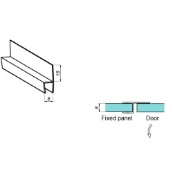 NLO-KP-2905-8-2,5-B - Gasket for glass 180º 8 mm