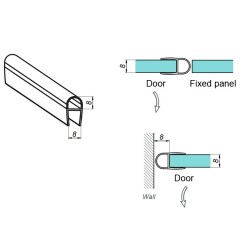 NLO-KP-2910-8-2,5 - Seal for glass 8 mm NLO-KP-2910-8-2,5 - Seal for glass 8 mm