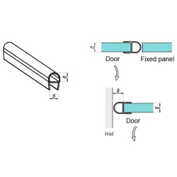 NLO-KP-2910M-8-2,5 - Seal for glass, low 8 mm NLO-KP-2910M-8-2,5 - Seal for glass, low 8 mm