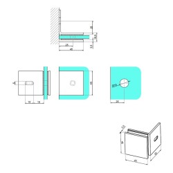 NTL7090AD-1 - Wall-glass handle 90° NTL7090AD-1 - Wall-glass handle 90°