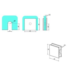 NTL4000D1-B - Wall-glass handle NTL4000D1-B - Wall-glass handle