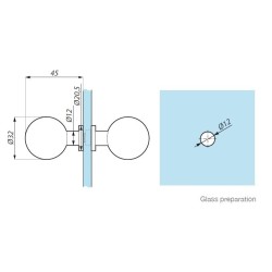 KHJ15-32 SC  - Door knob ø32