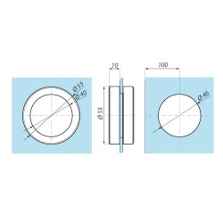 TGKH55 NA - Sliding recessed pull handle, grip closed TGKH55 NA - Sliding recessed pull handle, grip closed