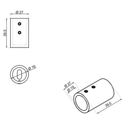 NLO-KP-2731 - Handle from wall to railing 90° NLO-KP-2731 - Handle from wall to railing 90°