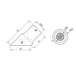NLO-KP-2722-1 - Handle from wall to railing 45° NLO-KP-2722-1 - Handle from wall to railing 45°