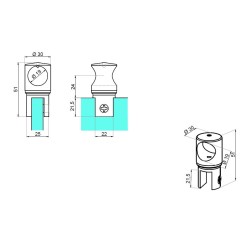 NLO-KP-2723-1 - Connector to glass for passage round tube NLO-KP-2723-1 - Connector to glass for passage round tube