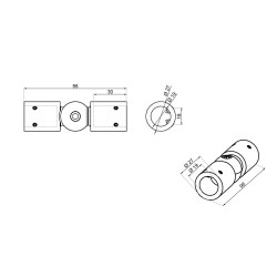 NLO-KP-2725-1 - Swivel connector for round bar NLO-KP-2725-1 - Swivel connector for round bar