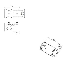 NTK-TW012-19 - T-connector reling-reling NTK-TW012-19 - T-connector reling-reling