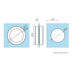 TGKH55 NABL - Sliding recessed pull handle, grip closed TGKH55 NABL - Sliding recessed pull handle, grip closed