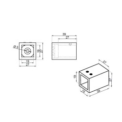 NLO-KP-2741-1 - Handle from wall to railing 90° NLO-KP-2741-1 - Handle from wall to railing 90°