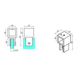 NLO-KP-2743 - Connector to glass for passage round tube NLO-KP-2743 - Connector to glass for passage round tube