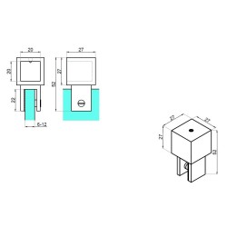 NLO-KP-2743A-1 - End connector glass to round bar NLO-KP-2743A-1 - End connector glass to round bar