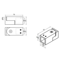 NLO-KP-2745A-1 - Swivel connector for rectangular bar NLO-KP-2745A-1 - Swivel connector for rectangular bar