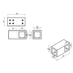 NLO-KP-2746-1 - "T" fitting for square profile NLO-KP-2746-1 - "T" fitting for square profile