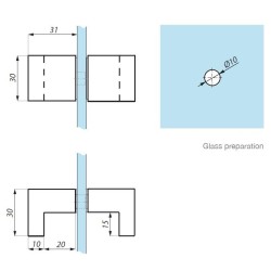 KHN30 SC  - Door knob 30x30