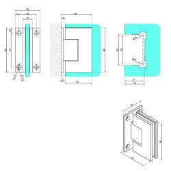 BJ-601 US32D - Glass-wall hinge 90° BJ-601 US32D - Glass-wall hinge 90°