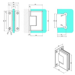 BJ-201 US32 - Glass-wall hinge 90° BJ-201 US32 - Glass-wall hinge 90°