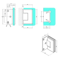 BJ-211 US32D - Glass-wall hinge 90° BJ-211 US32D - Glass-wall hinge 90°