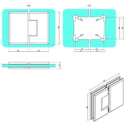 BJ-203 US32 - Glass-glass hinge 180° BJ-203 US32 - Glass-glass hinge 180°