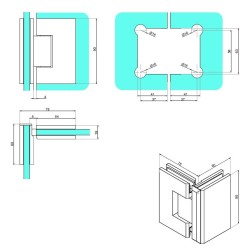 BJ-604 US32D - Glass-glass hinge 90° BJ-604 US32D - Glass-glass hinge 90°