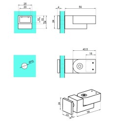 NTKSQ822G - Adjustable fitting to round bar NTKSQ822G - Adjustable fitting to round bar