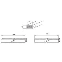 NTK10201500G - Rectangular bar 10x20 NTK10201500G - Rectangular bar 10x20