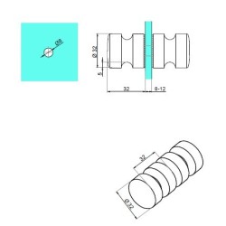 NLO-GL-2801-B - Door knob ø32 NLO-GL-2801-B - Door knob ø32