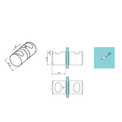 NLO-GL-2803 - Gałka do drzwi ø32