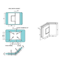 VER-BJ-135 - Glass-glass hinge 135° VER-BJ-135 - Glass-glass hinge 135°