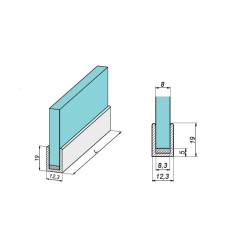 NLO-KP-2961-2,0-1 - U profile for glass NLO-KP-2961-2,0-1 - U profile for glass