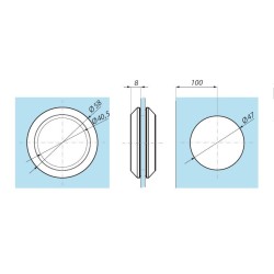 KHN20 PSS - Sliding recessed pull handle, grip closed