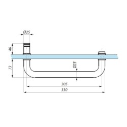 H01-KH17-KH01 SSS - Round pull handle (towel holder) with knob H01-KH17-KH01 SSS - Round pull handle (towel holder) with knob