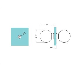 NLO-GL-2802 - Door knob ø38 NLO-GL-2802 - Door knob ø38