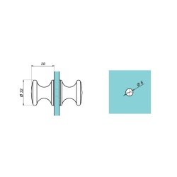 NLO-GL-2807 - Door knob ø32 NLO-GL-2807 - Door knob ø32